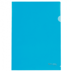 Папка-уголок BRAUBERG, синяя, 0,10 мм, 223964, матовая