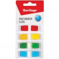 Закладки самоклеящиеся Berlingo пластиковые, 45*12мм, 35л*4 неоновых цвета, в индивидуальных диспенсерах, европодвес, LSz_45124